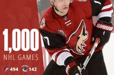 Toujours un jalon impressionnant. Félicitations, Radim Vrbata! # Vrby1000 ...