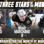 Vos trois étoiles du mois de mars!
-
 @ mcdavid97
 Brad Marchand
 John Gibs ...