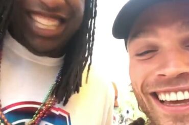 Max Domi et Georges Laraque le coupant au défilé #PrideMTL! (@canadie ...