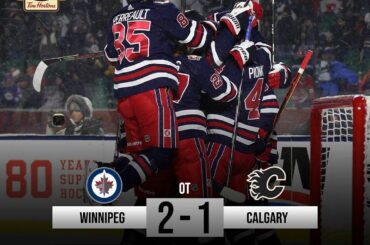 Une fin sauvage au #HeritageClassic a vu les @nhljets sortir le W. Swipe pour ...